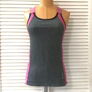 Reebok Tank Top Womens Small Gray Pink Athletic Activewear Gym Yoga Workout
